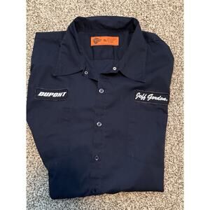 Jeff Gordon #24 Dupont Winner's Circle Navy Button Up Shirt Mens Size X-large
